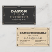 男性へ上品でエレガントなレトロのヴィンテージフレーム 名刺 (正面/裏面)