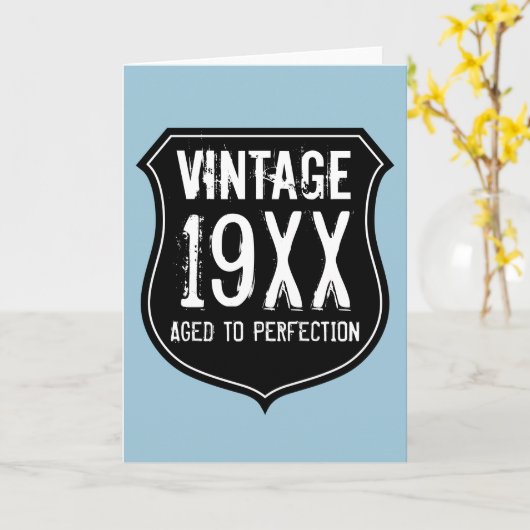 男性へ完全さのバースデー・カードに老化するヴィンテージ カード (黄色い花)