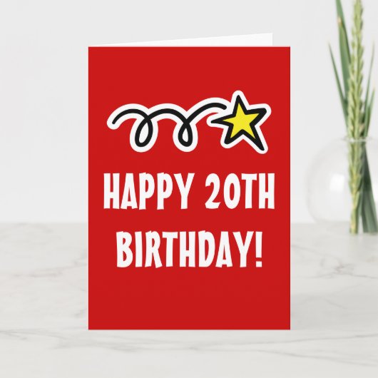 男性へ幸せな第20バースデー・カードおよび女性 カード (正面)
