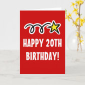 男性へ幸せな第20バースデー・カードおよび女性 カード (黄色い花)