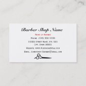 男性へ粋な髭の理髪店の美容師 名刺 (裏面)