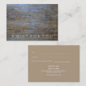 男性へ素朴な木|男らしいギフト券 割引カード (正面/裏面)