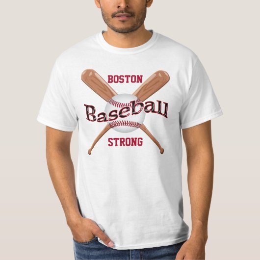男性へ販売のための野球のボストン強いワイシャツ Tシャツ (正面)
