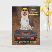 男性またはパパのおもしろいな誕生日 カード (黄色い花)