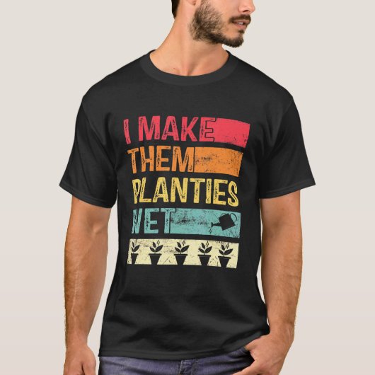 男性または女性のためのガーデニングをする彼らは植木鉢です Tシャツ (正面)