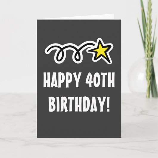 男性または女性への40歳の誕生日おめでとうカード カード (正面)