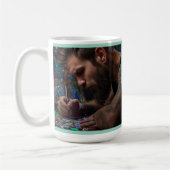 男性もダイヤモンドアートが大好き コーヒーマグカップ (左)