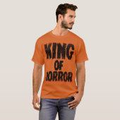 男性や少年向けのクールなホラー映画 怖いハロウィンホラー Tシャツ (正面フル)