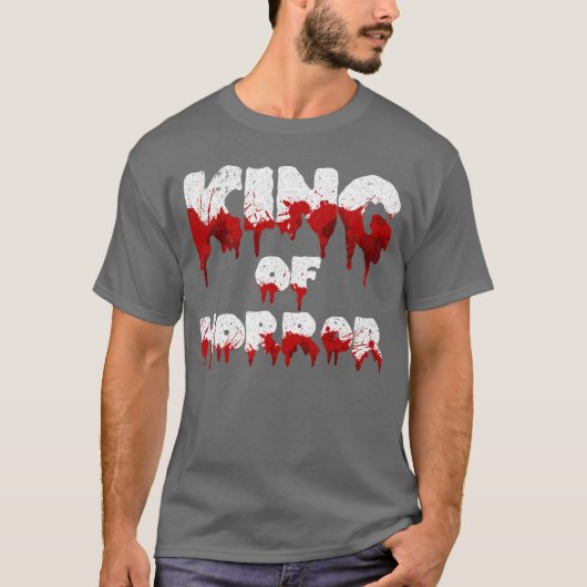 男性や少年向けのクールなホラー映画 怖いハロウィーンのホラー Tシャツ (正面)