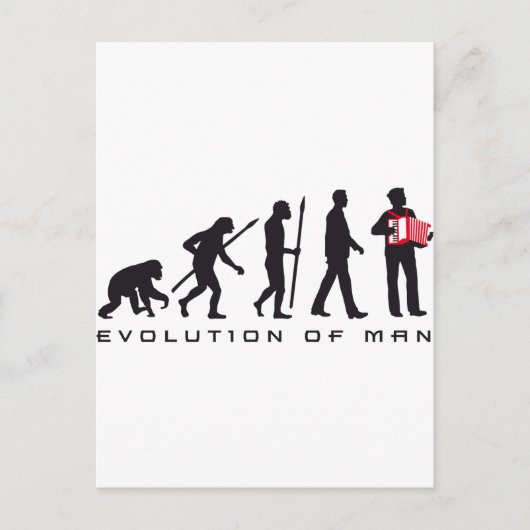 男性アコーディオン選手セーラーの進化 ポストカード (正面)