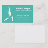 男性インストラクターリラックスのグリーンヨガ 名刺 (正面/裏面)