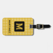 男性エレガント用黄色の荷物タグ ラゲッジタグ (正面横)