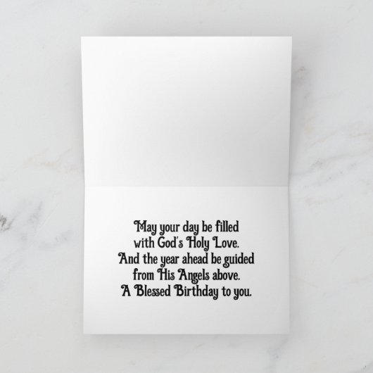 男性エンジェル誕生日グリーティングカード カード (内部)