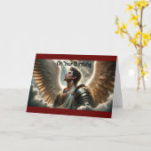 男性エンジェル誕生日グリーティングカード カード (黄色い花)