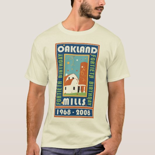 男性オークランドの製造所の第40誕生日のTシャツ Tシャツ (正面)