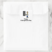 男性カイロプラクターのシールまたは名前タグ スクエアシール (バッグ)