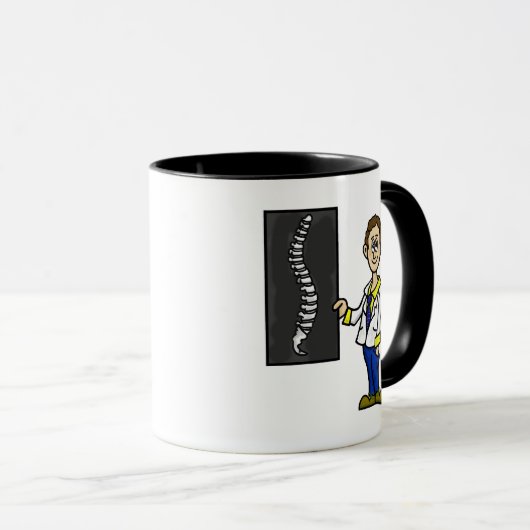 男性カイロプラクターまたは脊椎外科医マグ マグカップ (正面右)