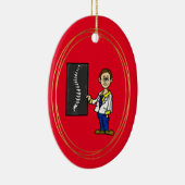 男性カイロプラクタースパインドクタークリスマスオーナメント セラミックオーナメント (右)