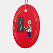 男性カイロプラクタースパインドクタークリスマスオーナメント セラミックオーナメント (左)