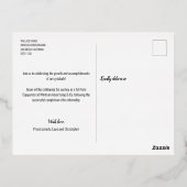 男性カスタム大学院写真研究科スクリプトオーバーレイ 箔シーズンポストカード (裏面)