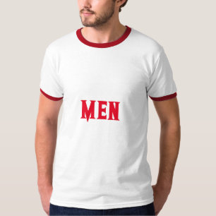男性カスタム文字または名前と赤い色の文字男性 Tシャツ
