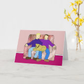 男性カップルおめでとうございます カード (黄色い花)