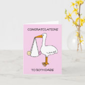 男性カップルの新生児ガール カード (黄色い花)