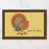 男性カラフル感謝祭トルコ黄褐色 フードラベル (シングルラベル)