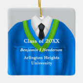 男性グラッドガウンブルー&グリーンオーナメント セラミックオーナメント (正面)