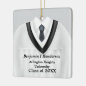 男性グラッドガウン白と黒オーナメント セラミックオーナメント (左)