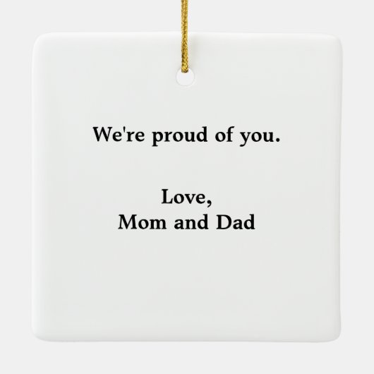 男性グラッドガウン赤と白オーナメント セラミックオーナメント (裏面)