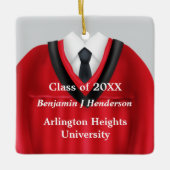 男性グラッドガウン赤と黒オーナメント セラミックオーナメント (正面)