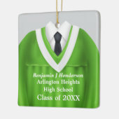 男性グラードガウングリーンとホワイトオーナメント セラミックオーナメント (左)