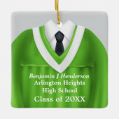 男性グラードガウングリーンとホワイトオーナメント セラミックオーナメント (正面)