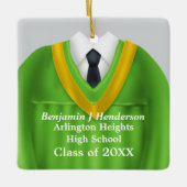 男性グラードガウングリーンと金ゴールドオーナメント セラミックオーナメント (正面)