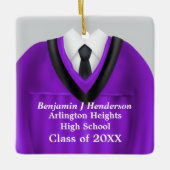 男性グラードガウンパープル&ブラックオーナメント セラミックオーナメント (正面)