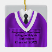 男性グラードガウンパープル&ホワイトオーナメント セラミックオーナメント (正面)