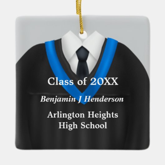 男性グラードガウンブラックアンドブルーオーナメント セラミックオーナメント (正面)