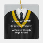 男性グラードガウンブラックアンド金ゴールドオーナメント セラミックオーナメント (正面)