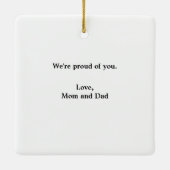 男性グラードガウンブルーとブラックオーナメント セラミックオーナメント (裏面)