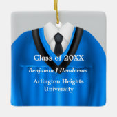 男性グラードガウンブルーとブラックオーナメント セラミックオーナメント (正面)