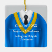 男性グラードガウンブルーと金ゴールドオーナメント セラミックオーナメント (正面)