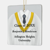 男性グラードガウンホワイトと金ゴールドオーナメント セラミックオーナメント (左)