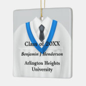 男性グラードガウンホワイト&ブルーオーナメント セラミックオーナメント (左)