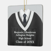 男性グラードガウン白黒オーナメント セラミックオーナメント (左)