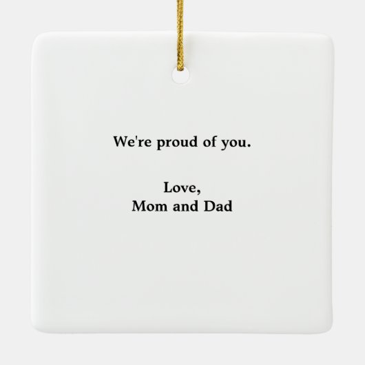 男性グラードガウン白黒オーナメント セラミックオーナメント (裏面)