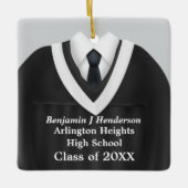 男性グラードガウン白黒オーナメント セラミックオーナメント (正面)