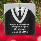 男性グラードガウン白黒オーナメント セラミックオーナメント