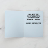 男性コスプレイヤー感傷的誕生日 カード (内部)