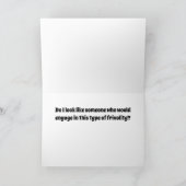 男性ゴリラはハット衣服しない誕生日 カード (内部)